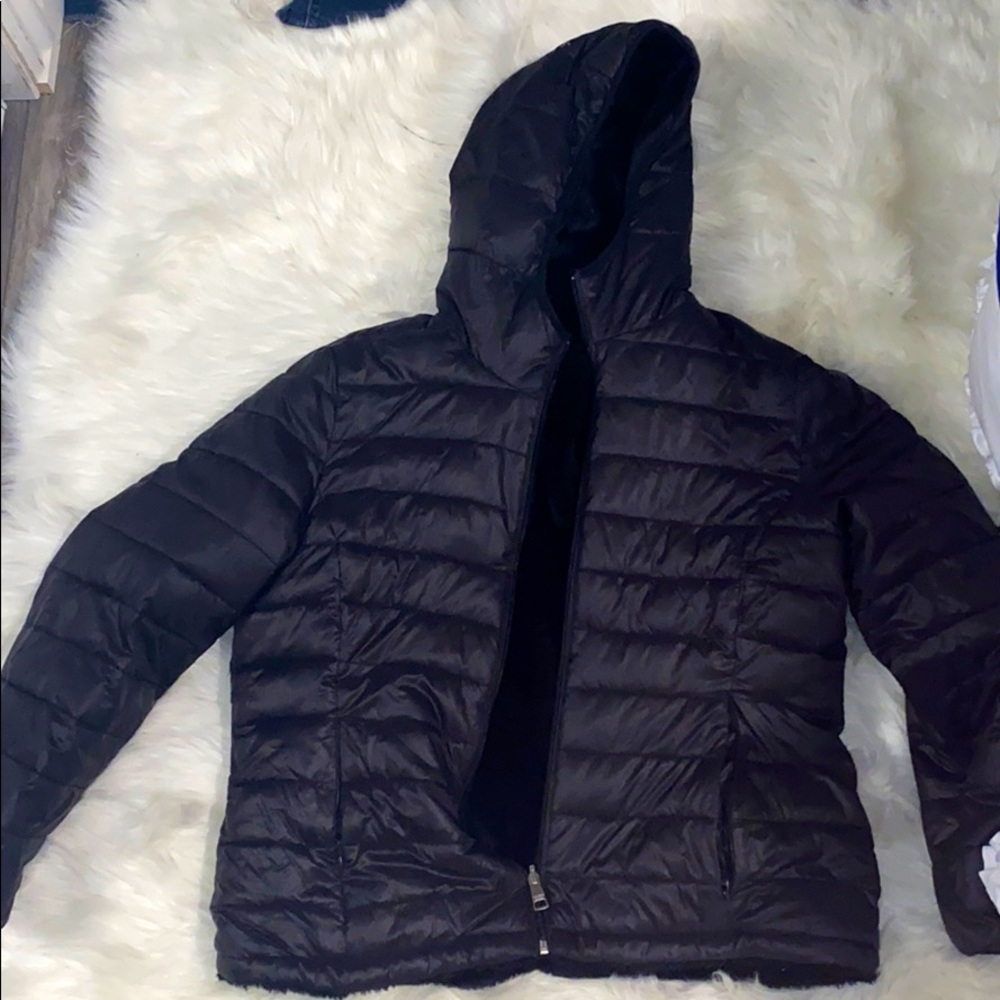 Black puffer coat